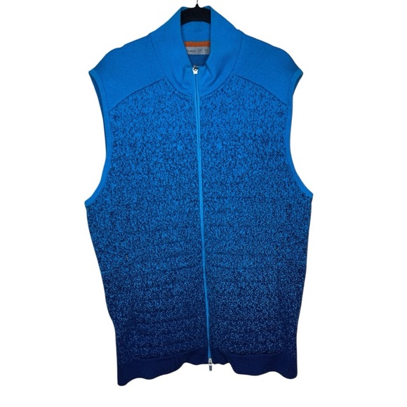 Icebreaker ZoneKnit Merino Wool Vest Men’s XL Deep Geo Blue Navy Insulated - Picture 1 of 15